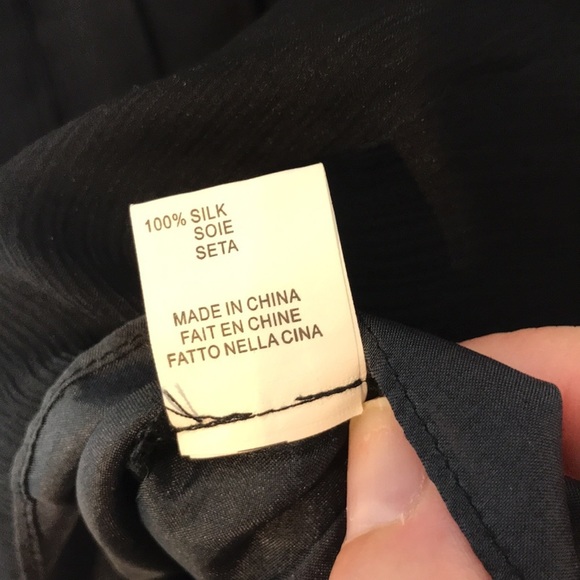 HALSTON rosette silk chiffon one shoulder tunic top - Picture 9 of 11